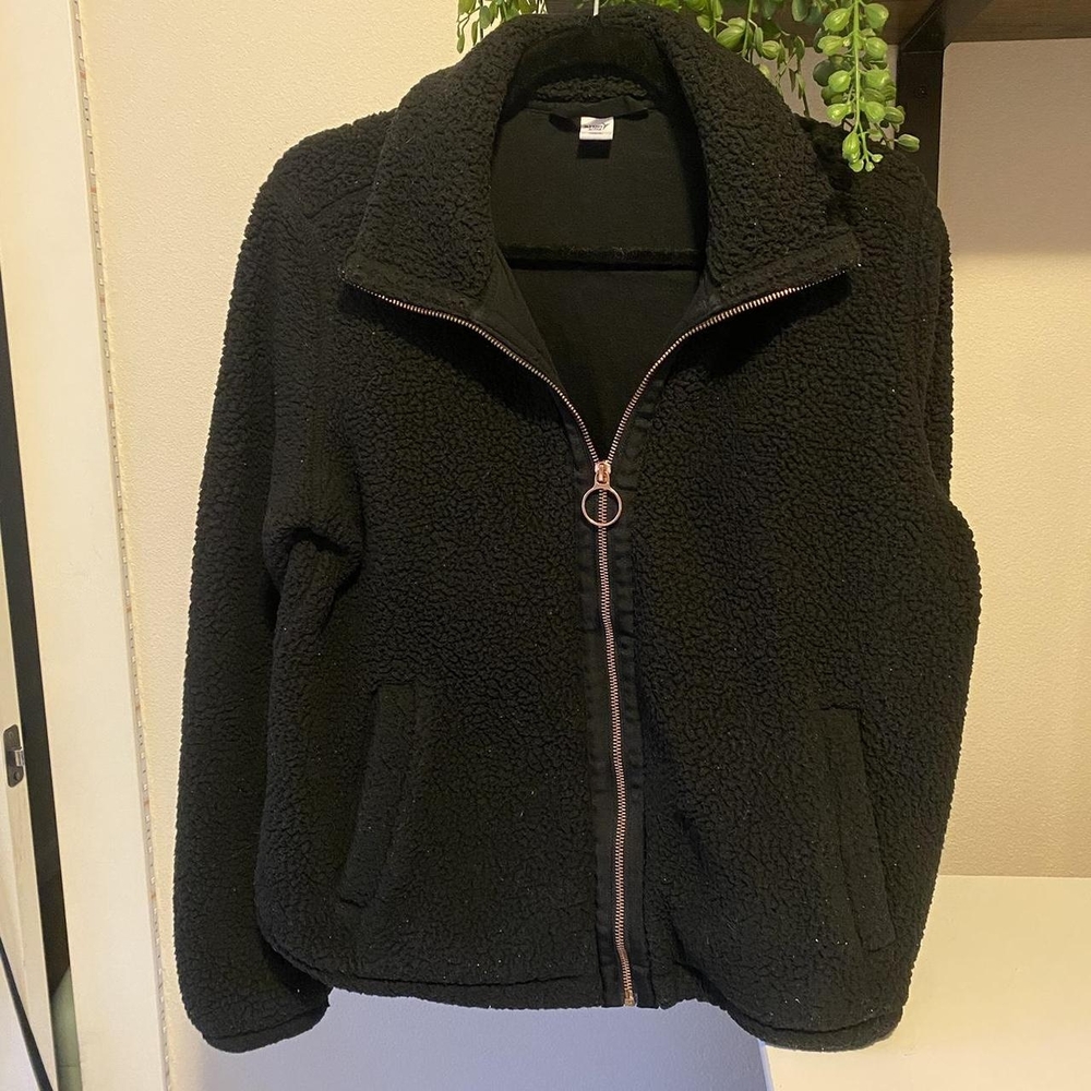 Old Navy Women's Black Teddy Jacket